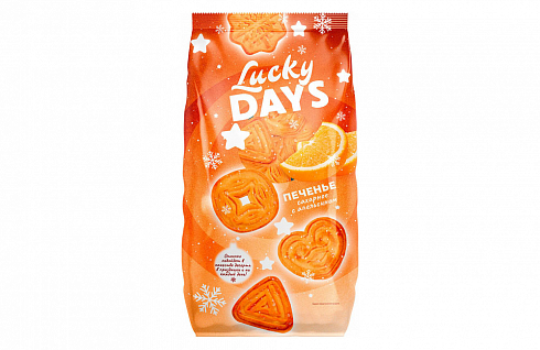 Печенье сахарное с апельсиновым вкусом «LUCKY DAYS »