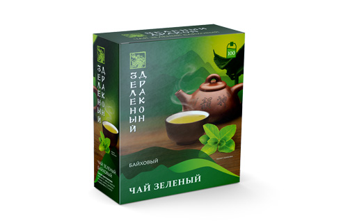 ЗЕЛЕНЫЙ ДРАКОН Чай зеленый классический 100 пакетиков 