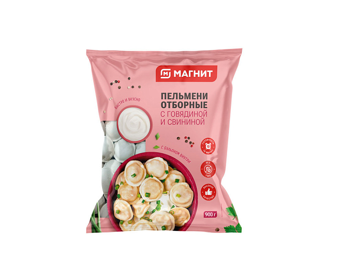 МАГНИТ Пельмени Отборные говядина/свинина 900г