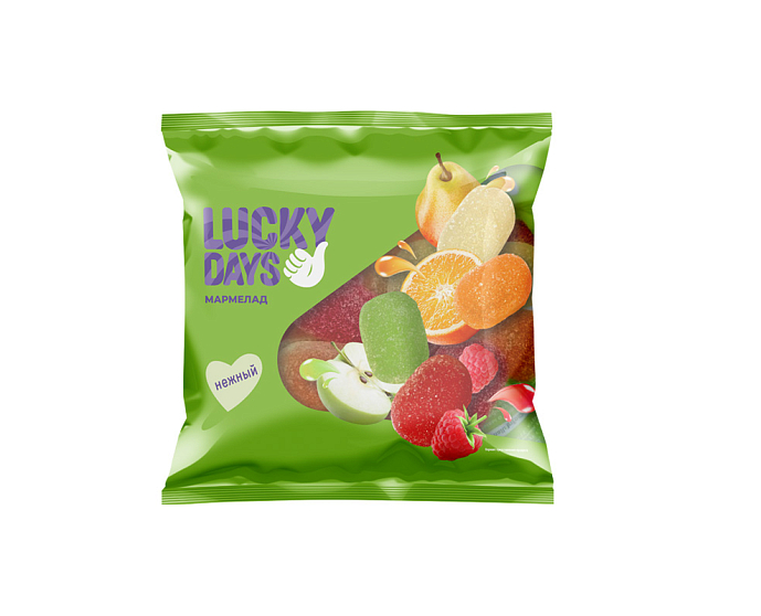 LUCKY DAYS Мармелад со вкусами яблоко, груша, апельсин, малина