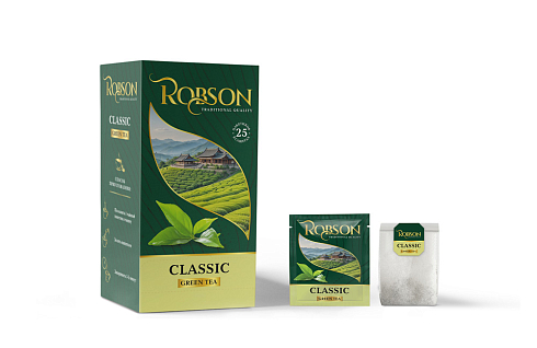 Чай зеленый ROBSON/РОБСОН Цейлонский (25 пакетиков)
