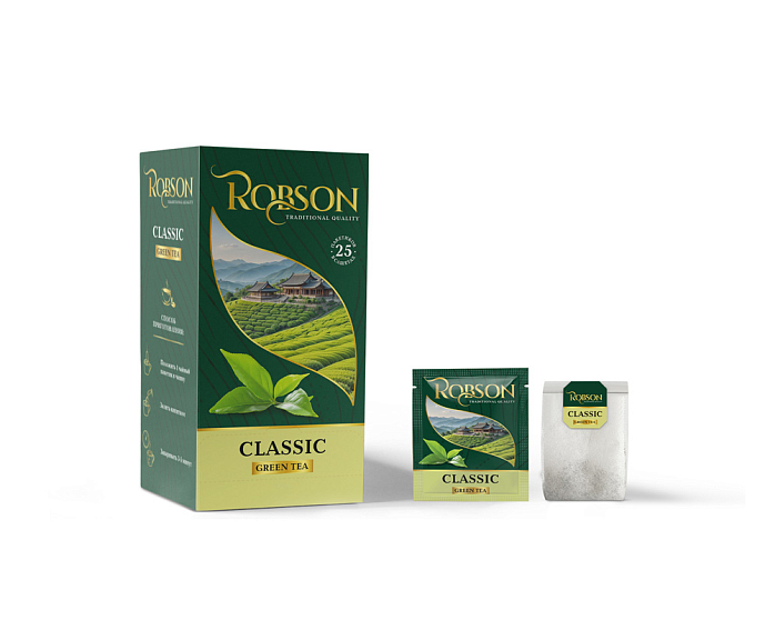 Чай зеленый ROBSON/РОБСОН Цейлонский (25 пакетиков)