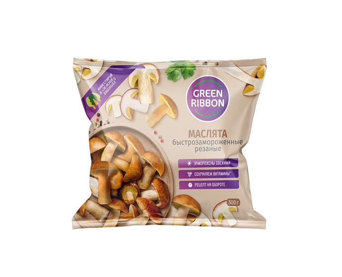 GREEN RIBBON Грибы Маслята резаные б/з 300г