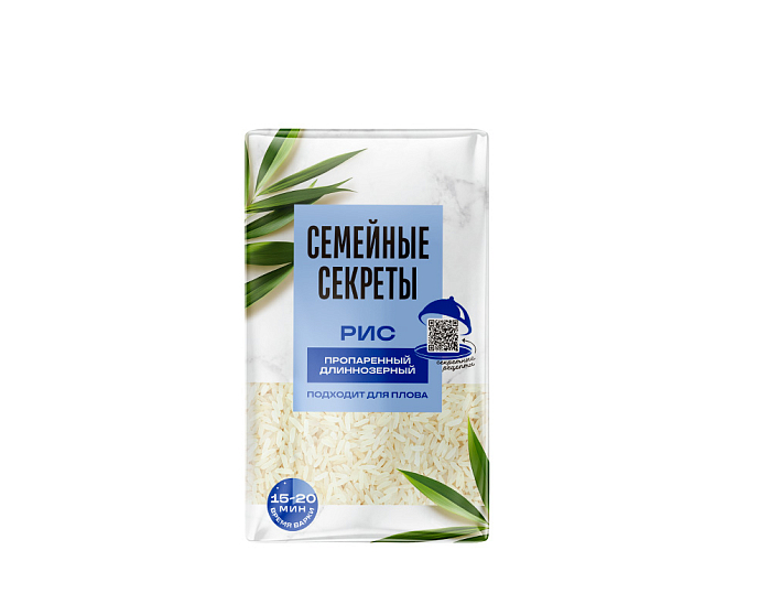 СЕМЕЙНЫЕ СЕКРЕТЫ Рис длиннозерный пропаренный 800г